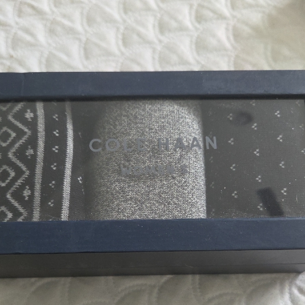 Cole Haan Womens Black and Gray Crew Sock Trio - Shoe Size 6 - 9.5